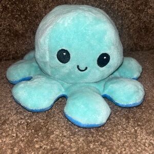 Flipable Dark and light Blue Plush Octopus Toy